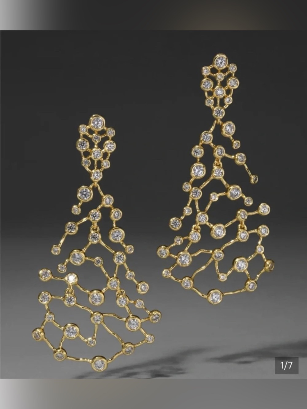 Alexis Bittar Asterales Celestial Chandelier Earrings Gold-Tone